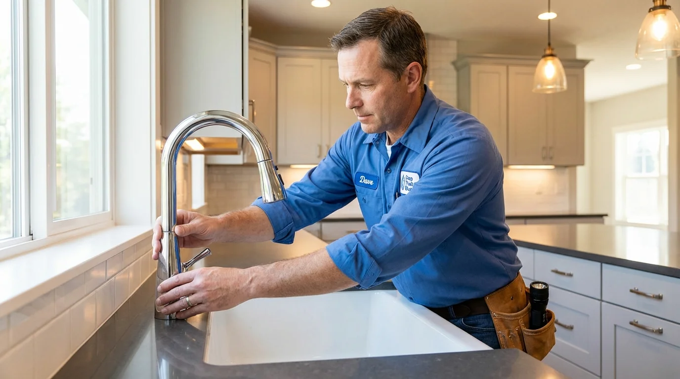 Kitchen faucet installation by Johns Plumbing LLC in Montour Falls