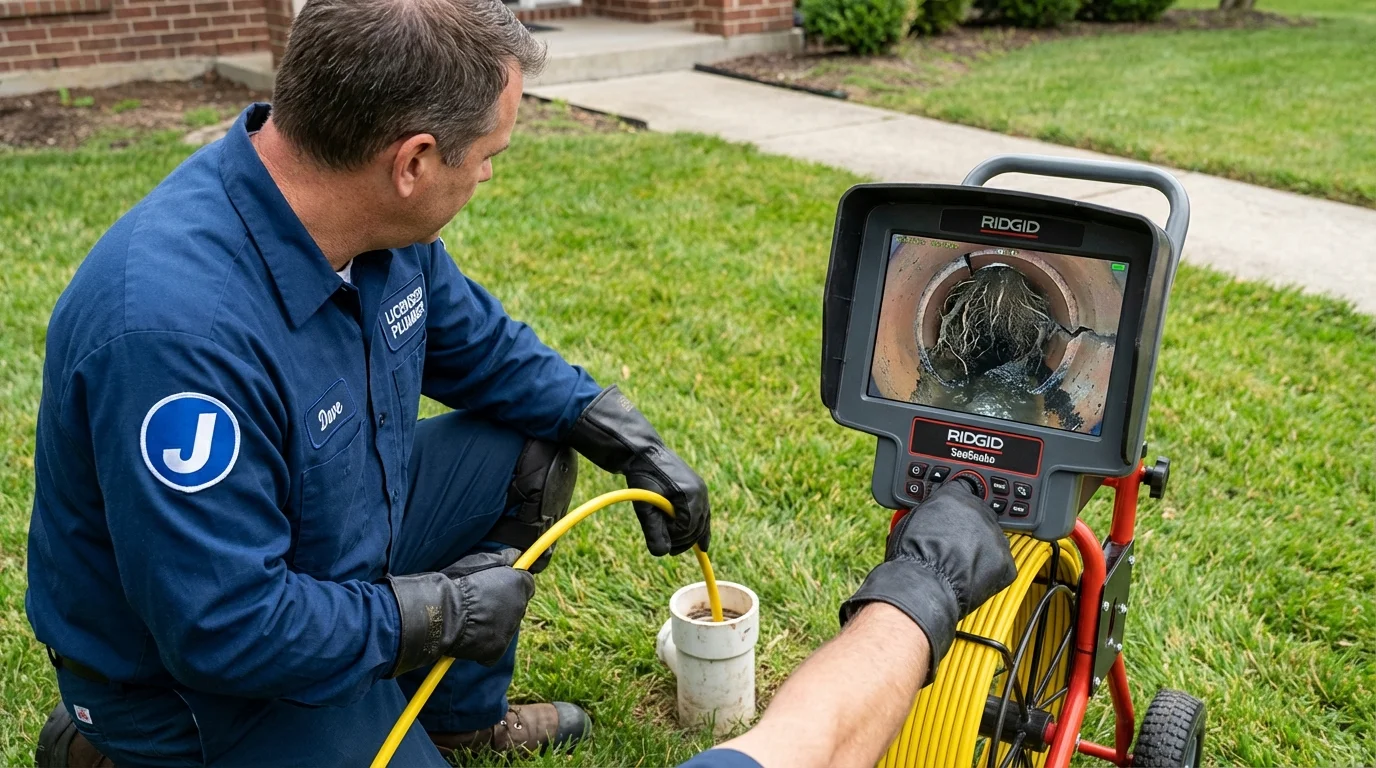 Sewer camera inspection being performed by Johns Plumbing LLC in Montour Falls
